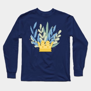 Pixel Floral Crown Long Sleeve T-Shirt